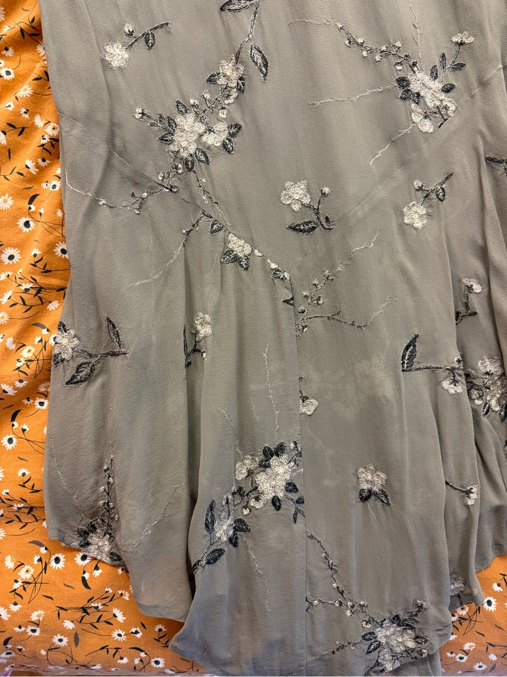 Vintage Sue Wong Beaded Floral Maxi Silk Dress - Picture 6 of 7